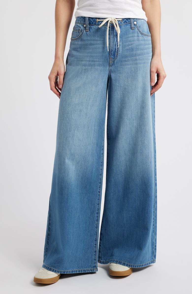 Drawstring High Waist Wide Leg Jeans