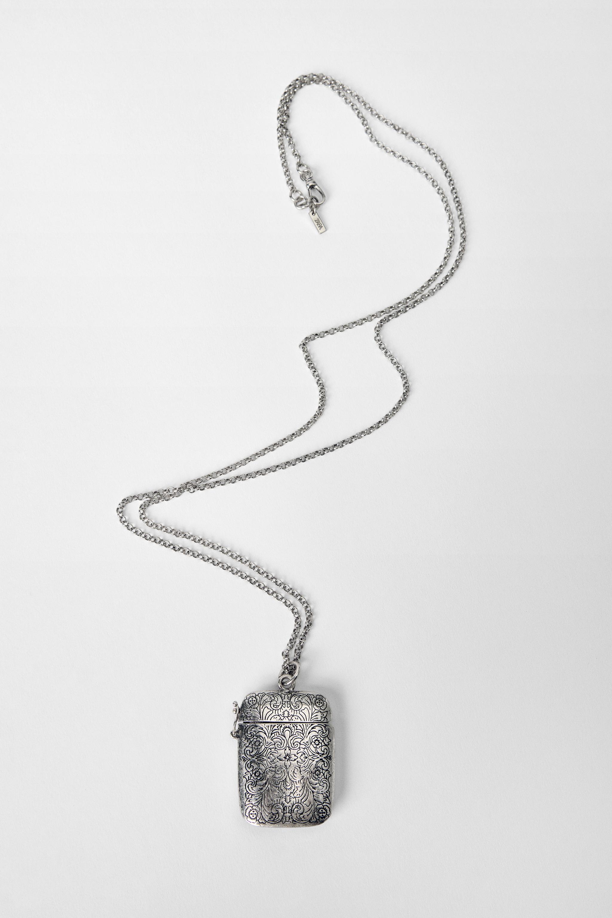 Long Textured Box Necklace Kate Moss X Zara