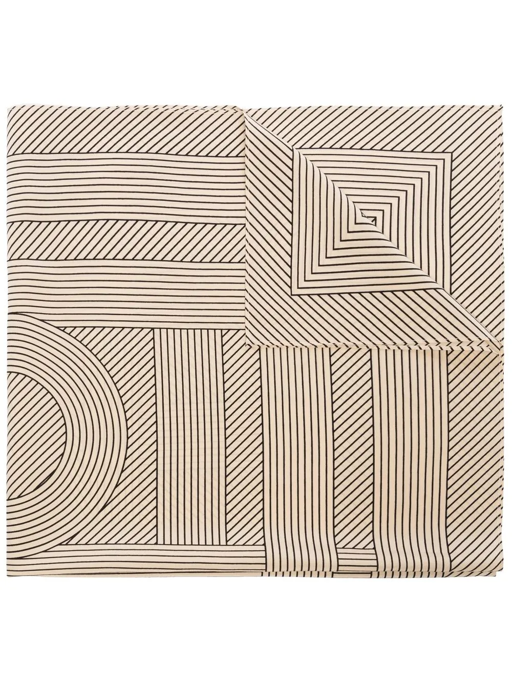 Striped Monogram Print Scarf | One Size