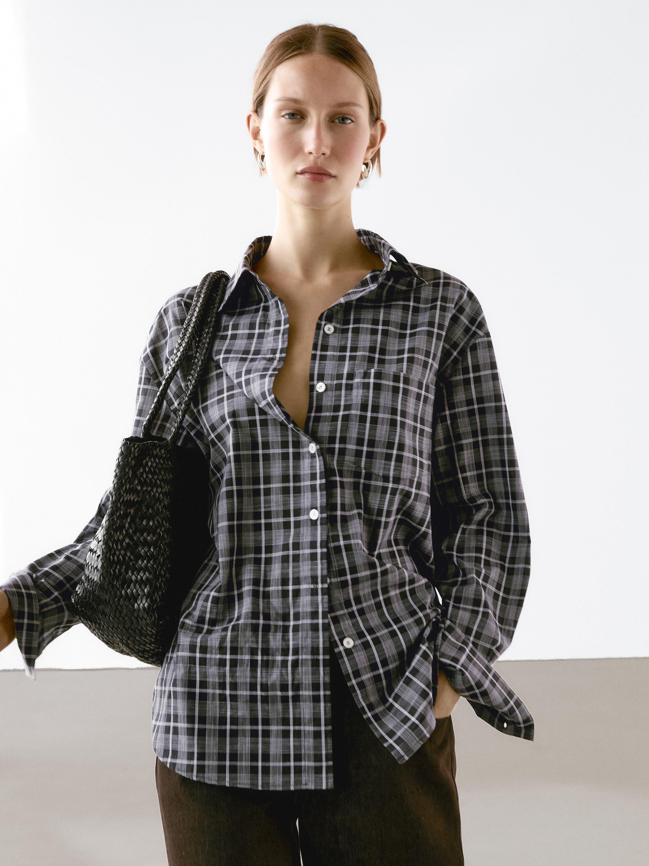 Massimo Dutti 100% Cotton Check Shirt 
