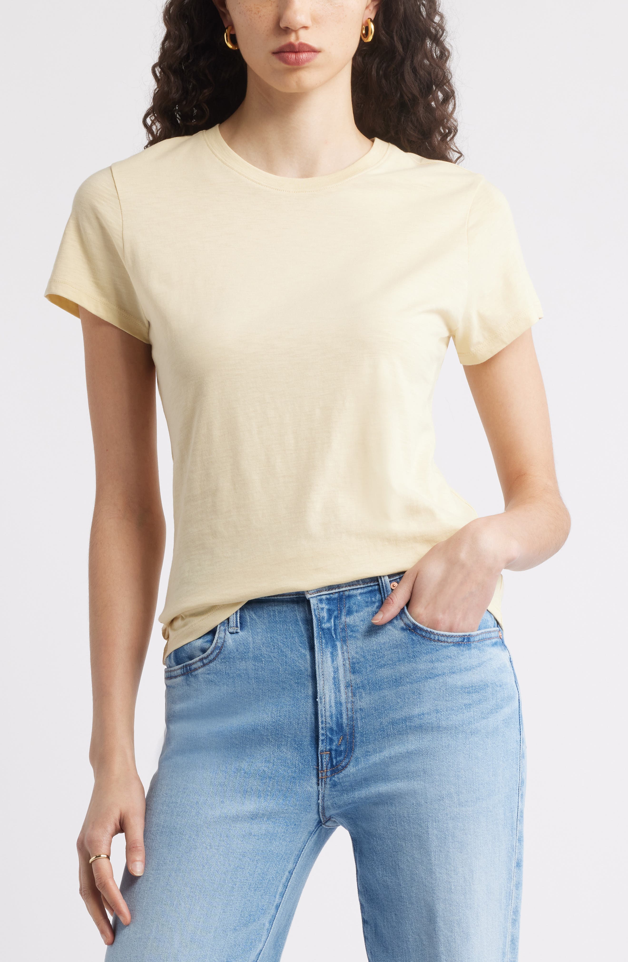 Nordstrom, Pima Cotton Slub Crewneck T-Shirt