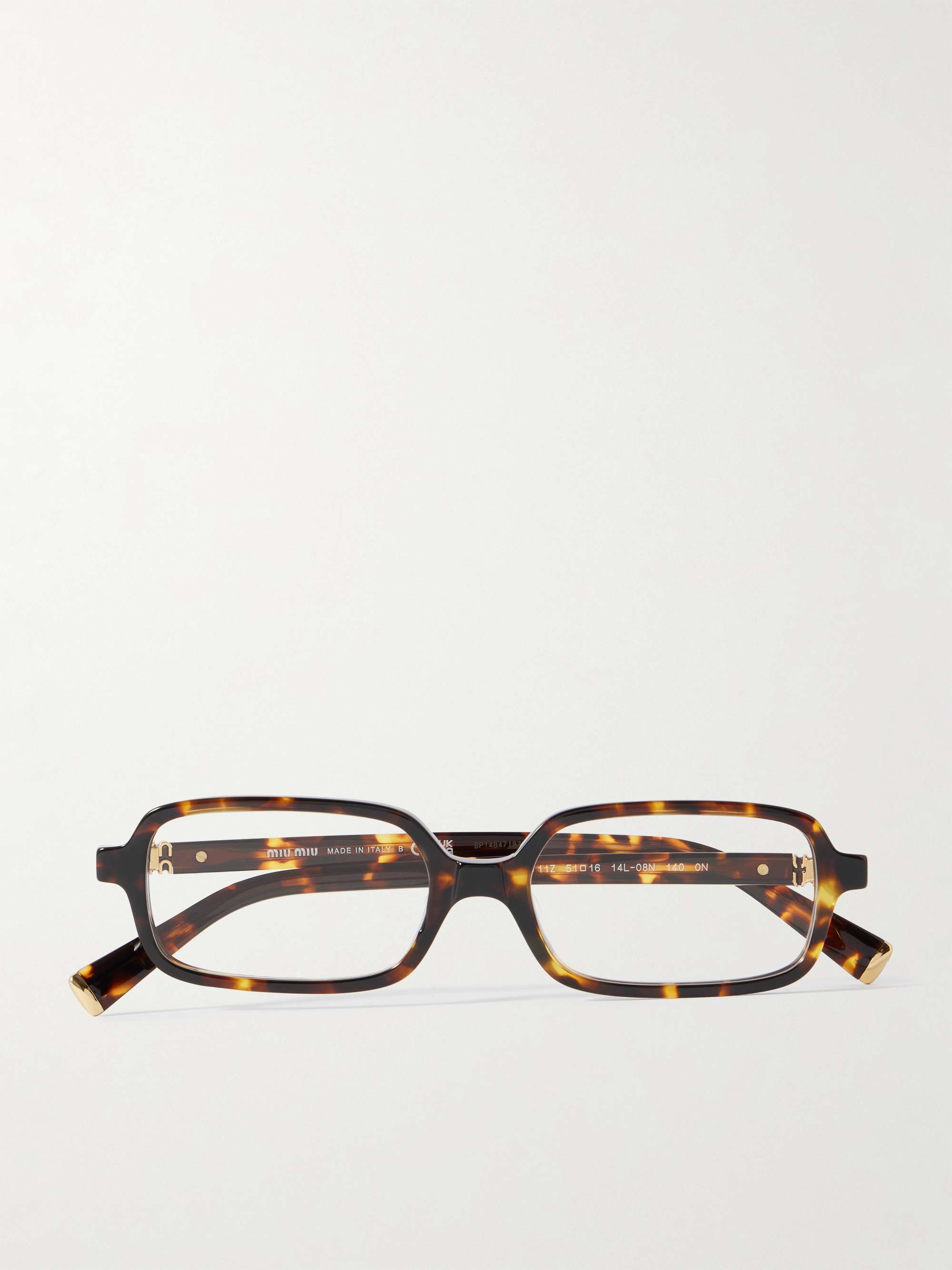 Rectangular-Frame Tortoiseshell Acetate Optical Glasses