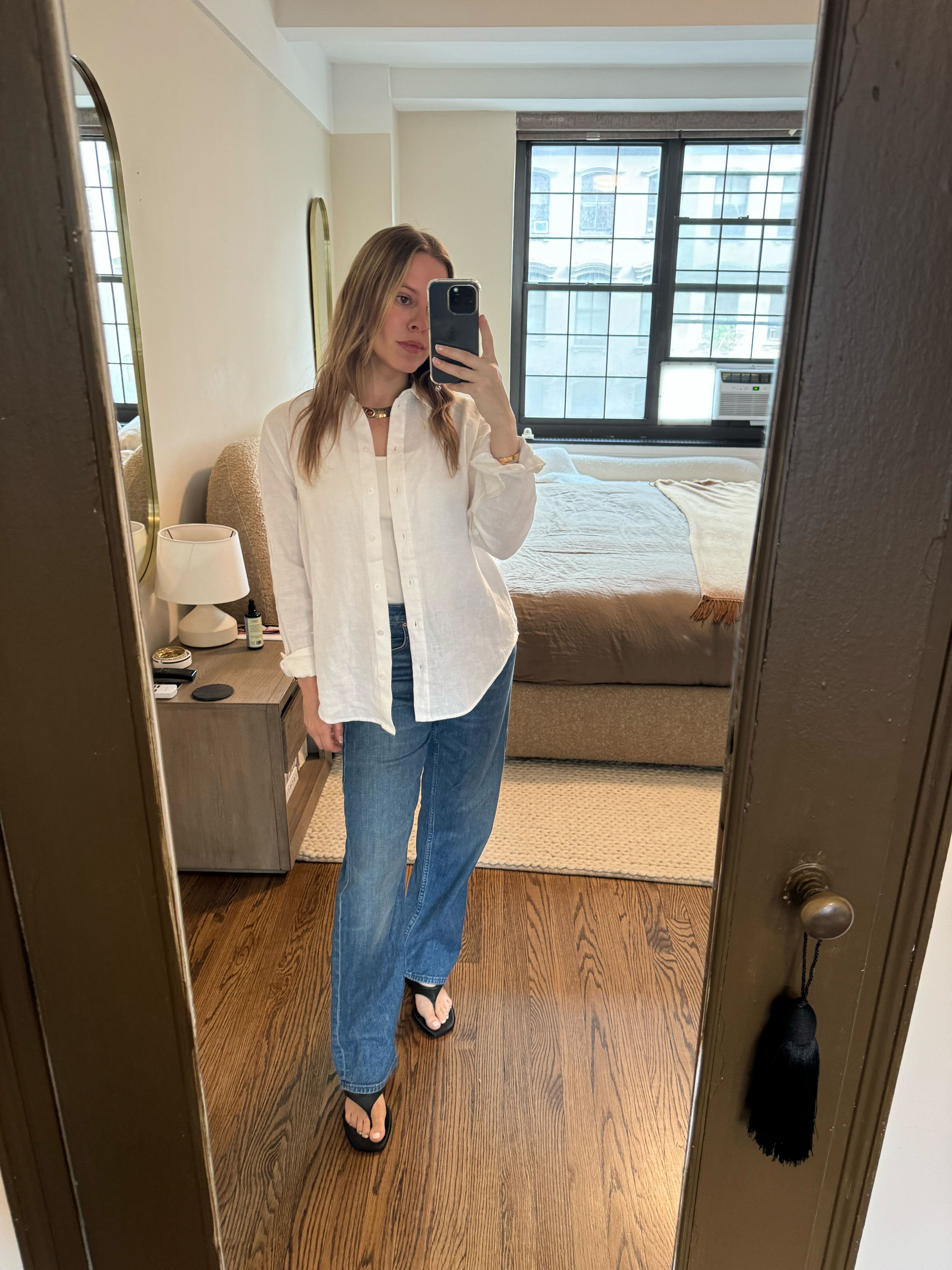 Nikki wears a new piece from Everlane's new summer collection.