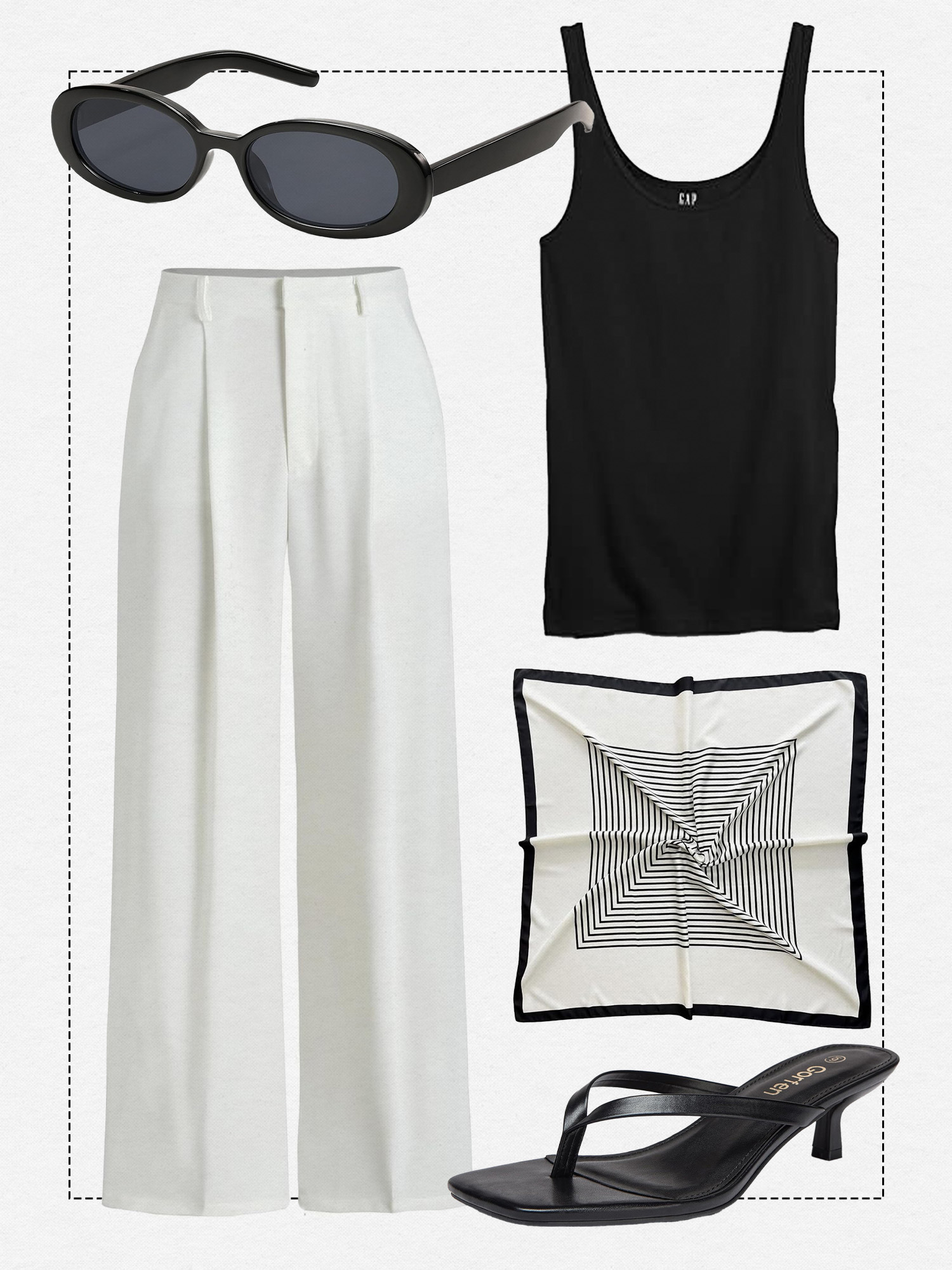 Black and white summer outfit