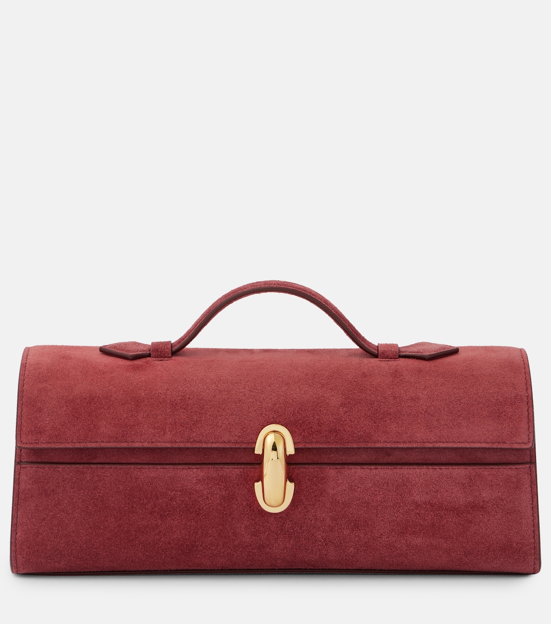 Slim Symmetry Small Suede Clutch