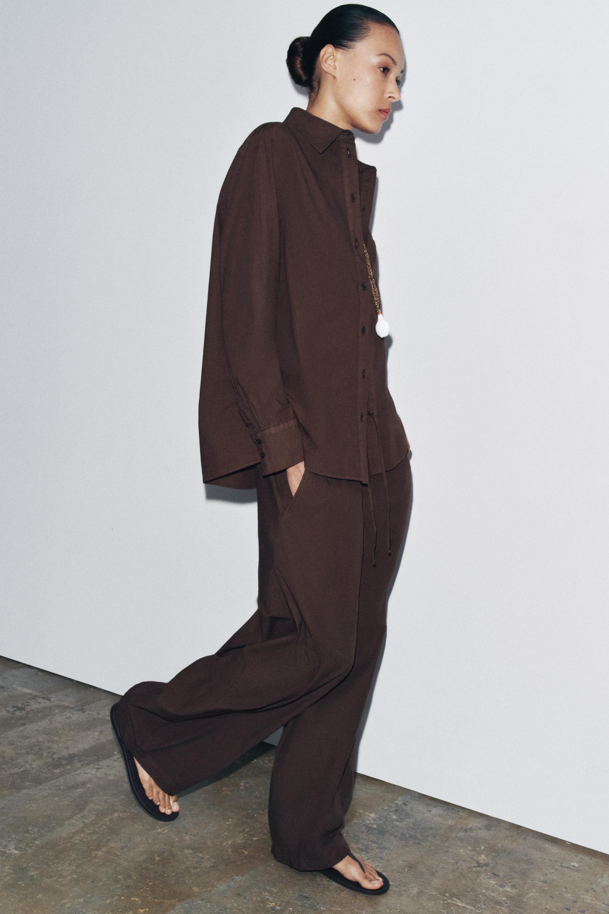 Zw Collection Poplin Shirt With Pocket