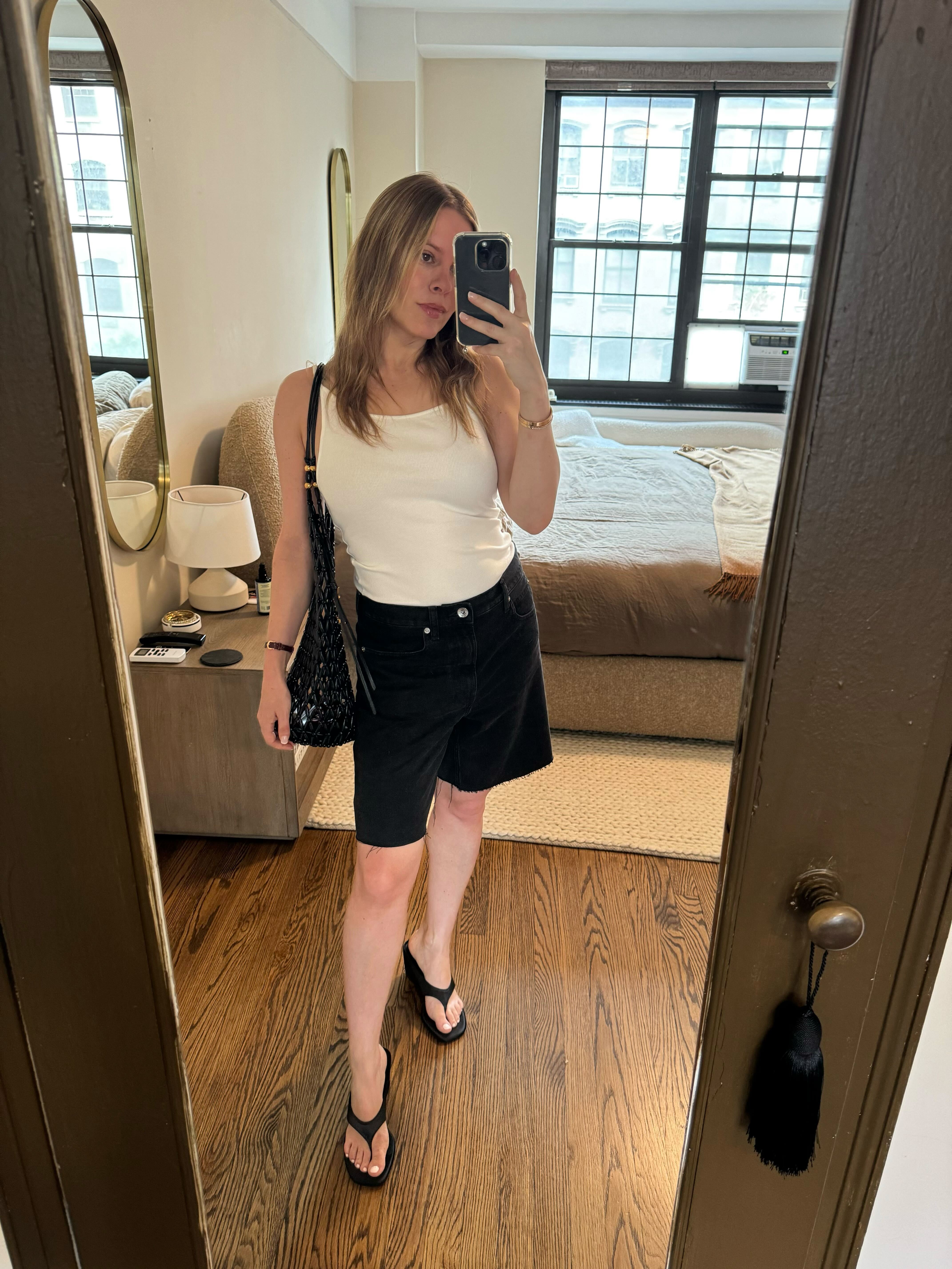 Nikki wears a new piece from Everlane's new summer collection.