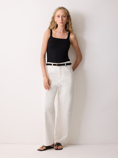 Square Neck Layering Tank | Black