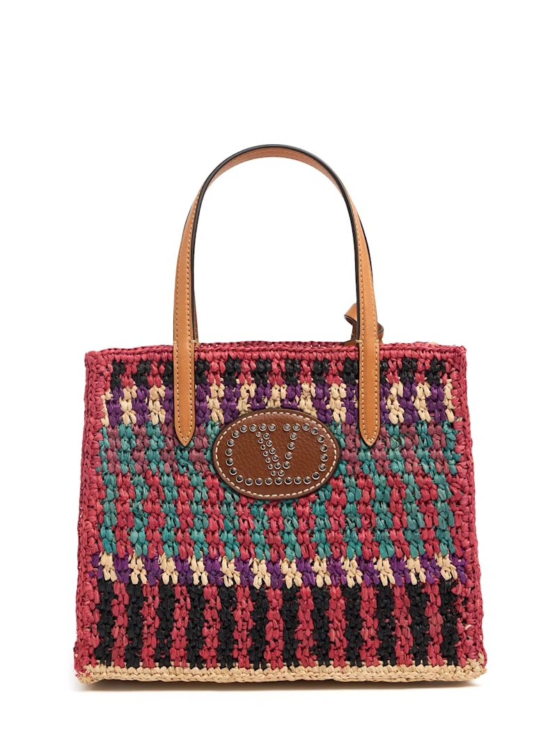 Small Vlogo Signature Raffia Bag - Valentino Garavani - Women - Multicolor/natu - Unique