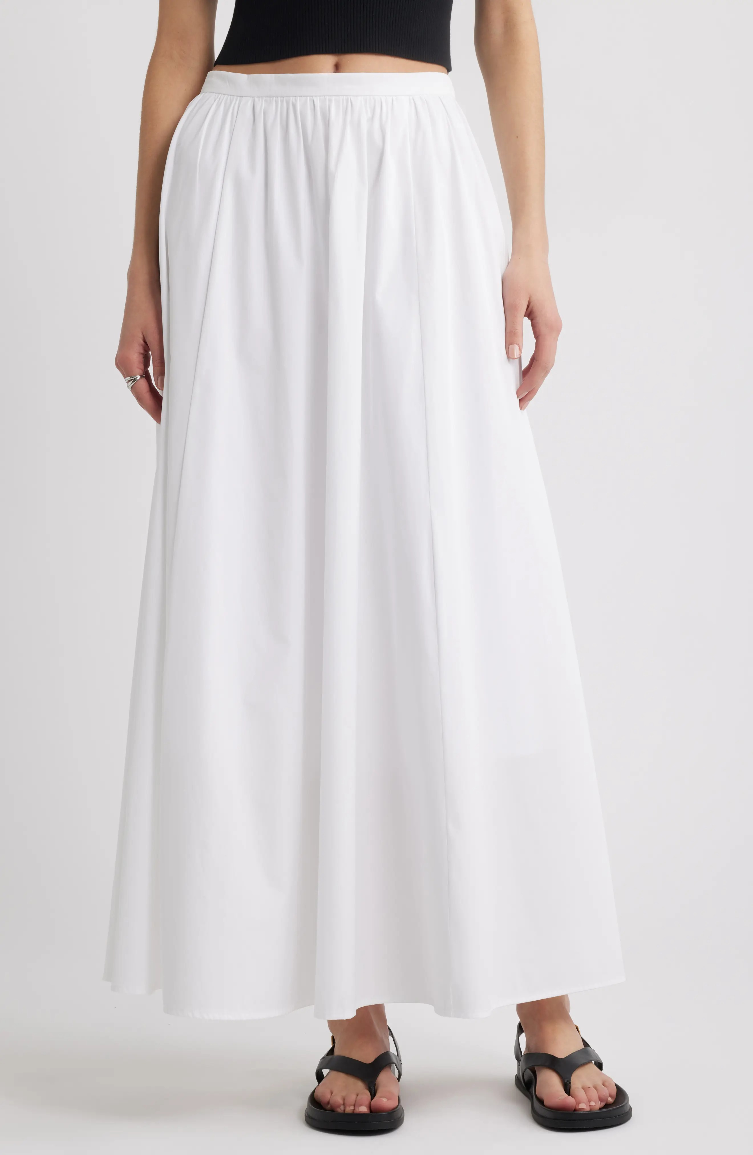 Open Edit, Cotton Poplin Maxi Skirt