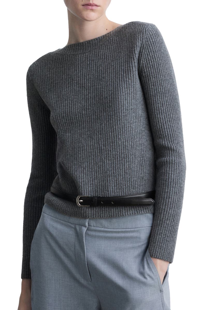 Boat Neck Rib Sweater