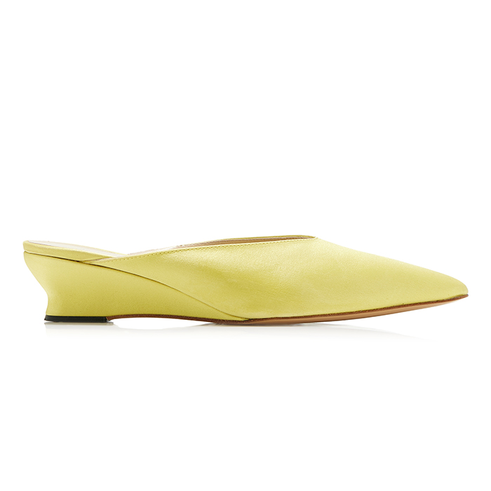 Le Monde Beryl, Micro-Wedge Silk-Satin Mules