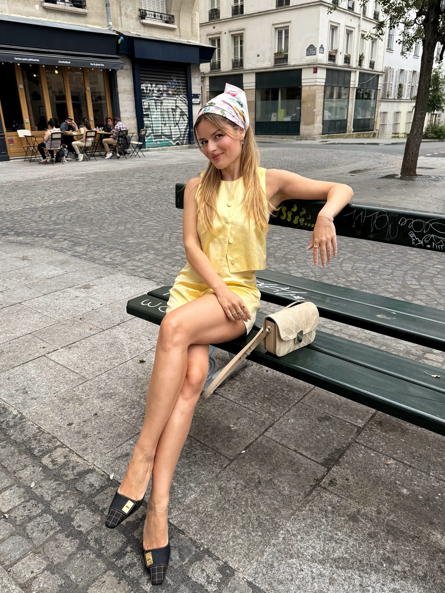 French summer 2025 fashion trends: @sabinasocol wears a yellow co-ord