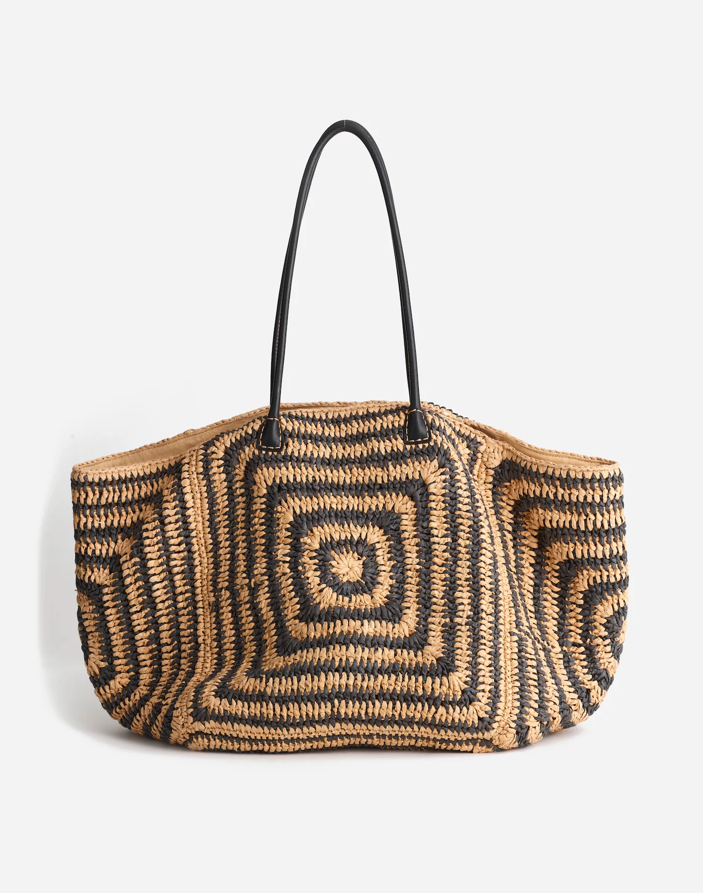 The Two-Toned Straw Tote Bag