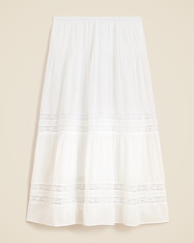 Lace-Trim Pintuck Skirt