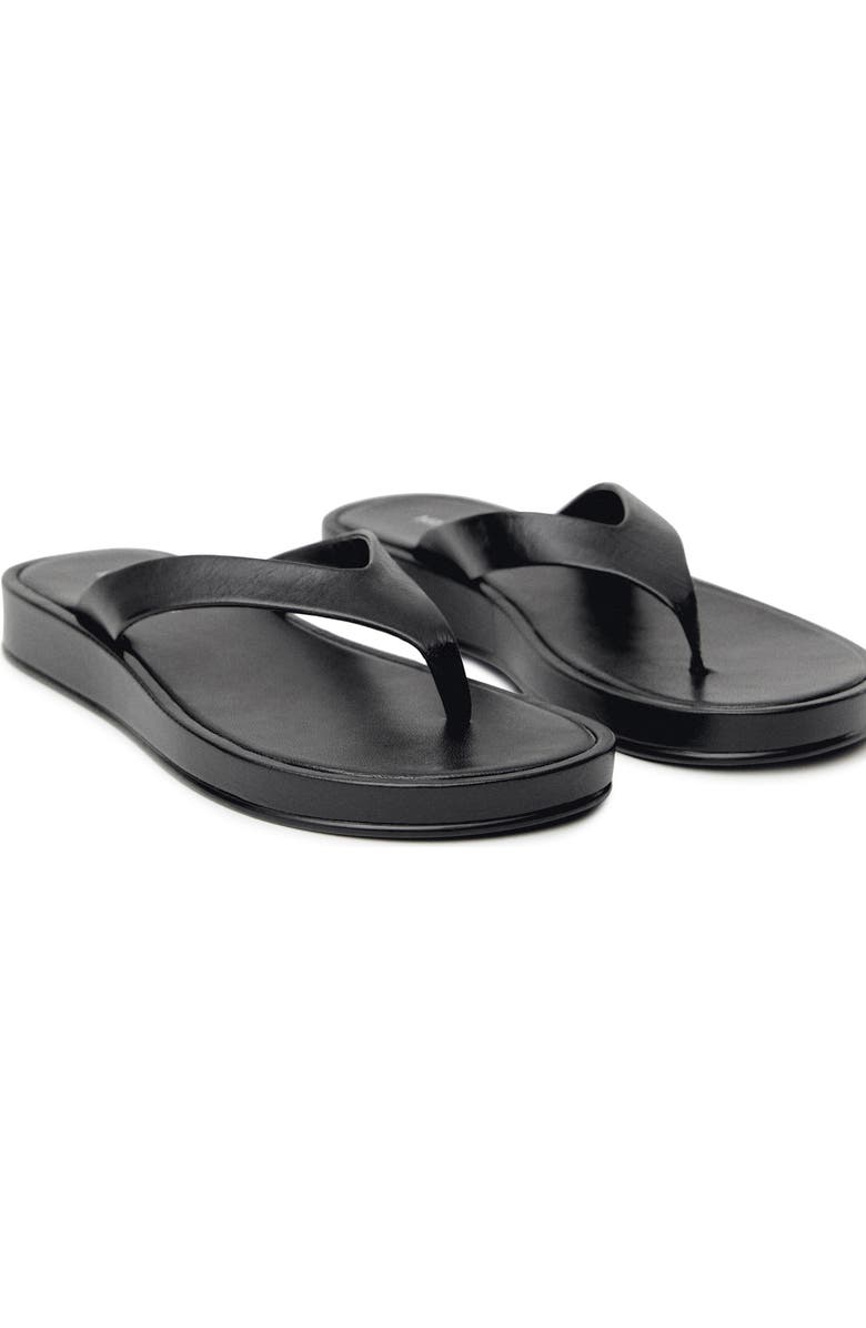 Leather Platform Wedge Flip Flop