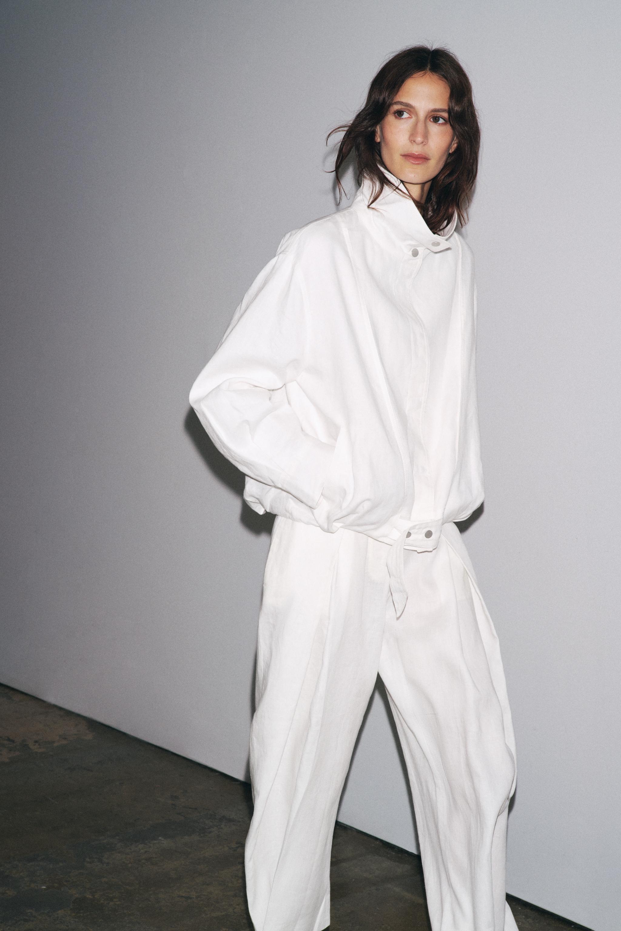 100% Linen Bomber Jacket Zw Collection