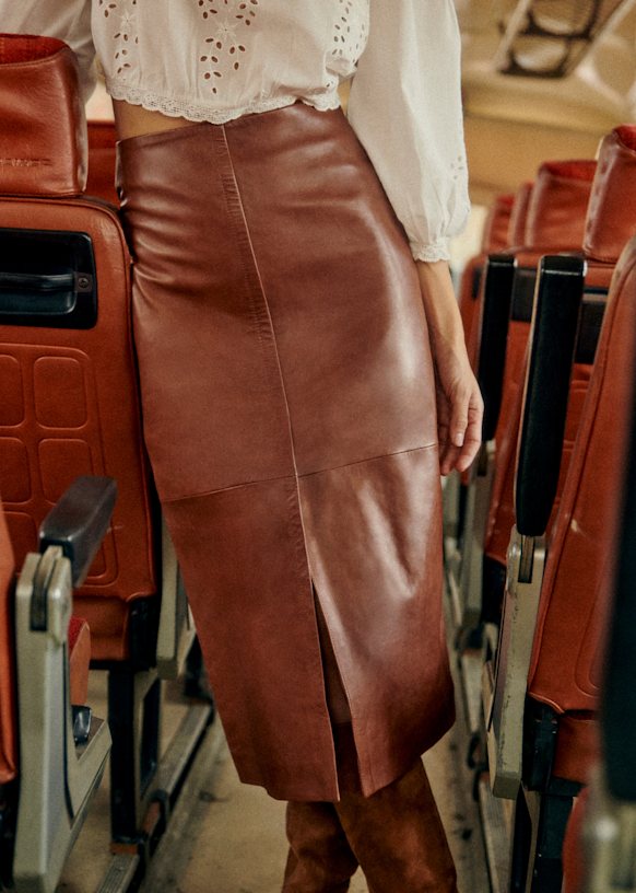 Eloane Skirt - Chestnut Brown - Sézane