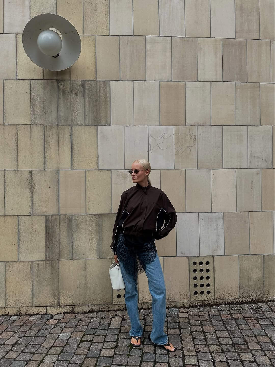 woman wearing chic denim outfit fall 2025