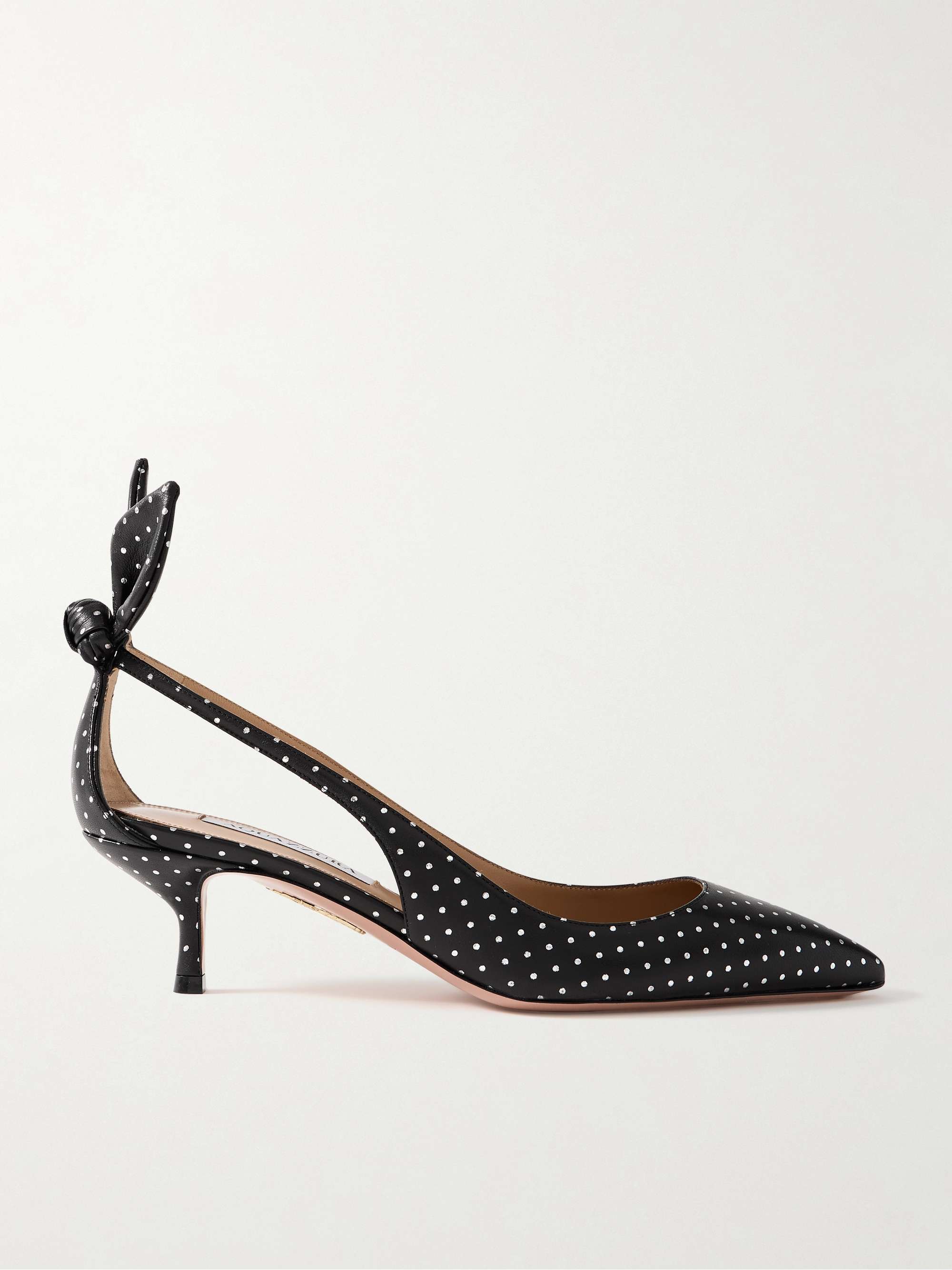 Bow Tie 50 Metallic Polka-Dot Leather Pumps