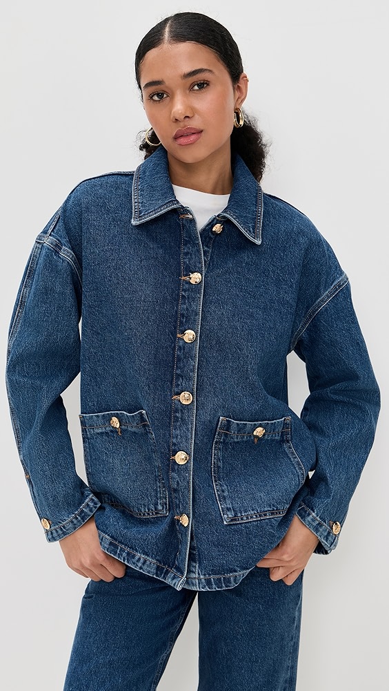 Anine Bing Luca Clean Indigo Denim Jacket