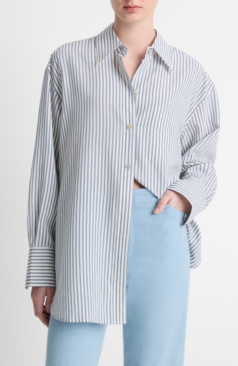 Furrow Stripe Button-Up Shirt