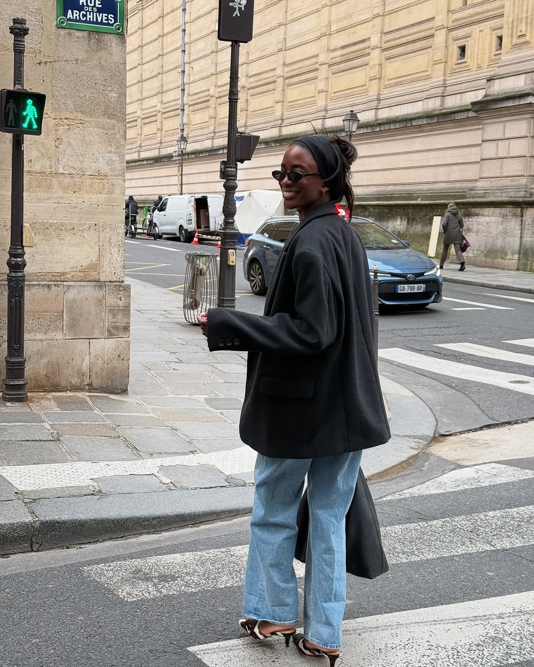 woman wearing chic denim outfit fall 2025