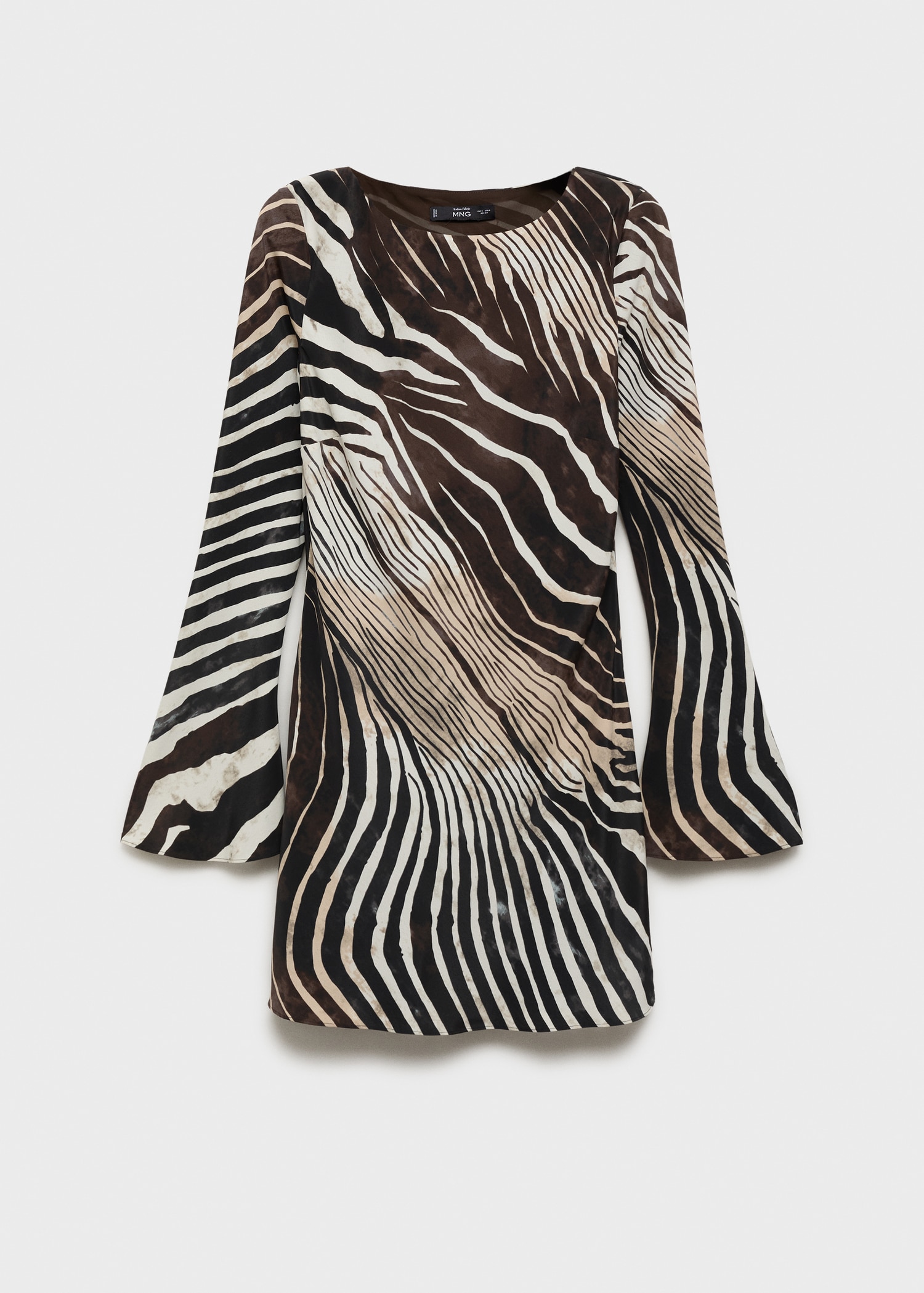 Zebra-Print Dress With Flared Sleeves - Women | Mango Usa