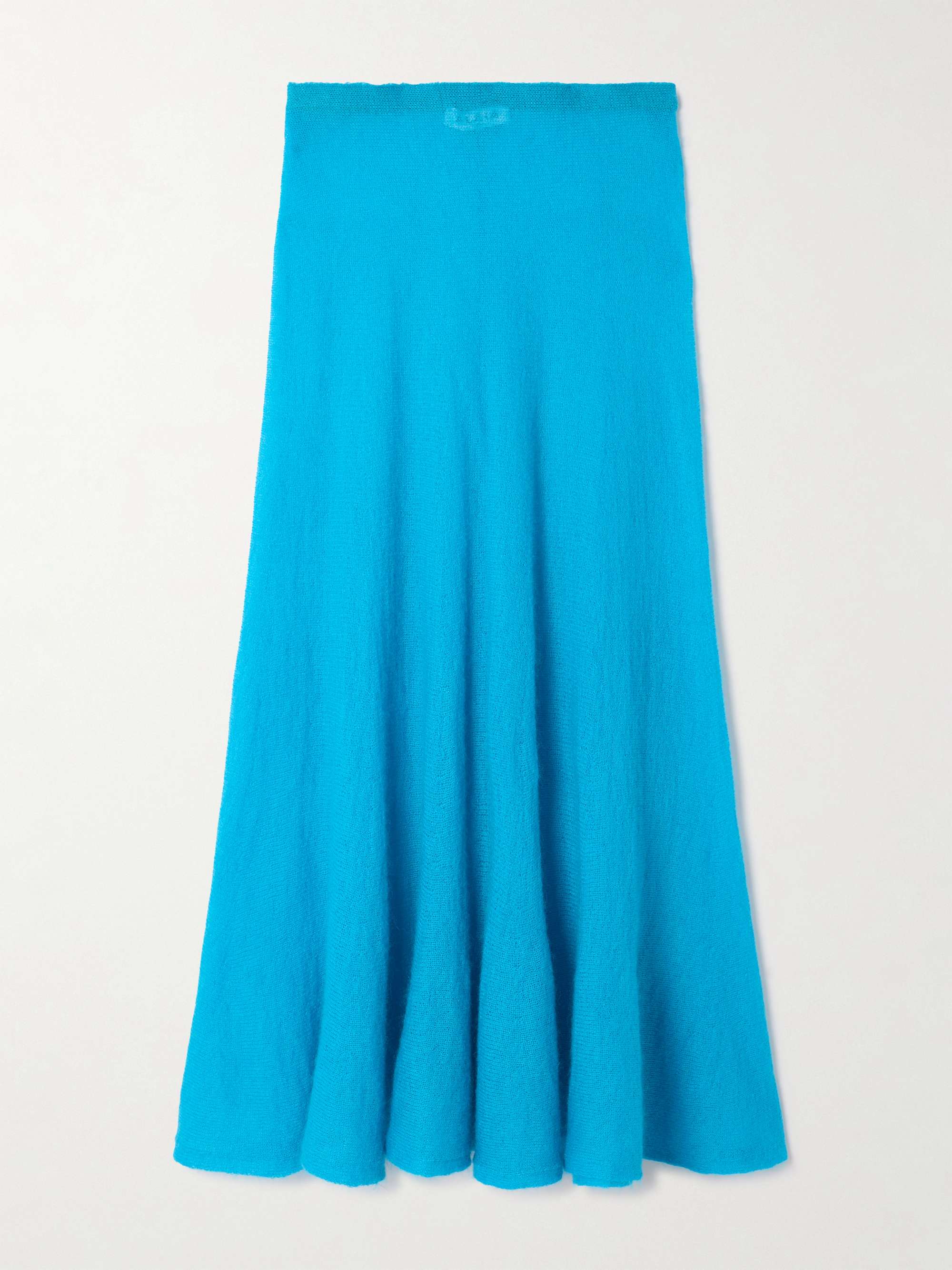 Pleated Mohair-Blend Midi Skirt