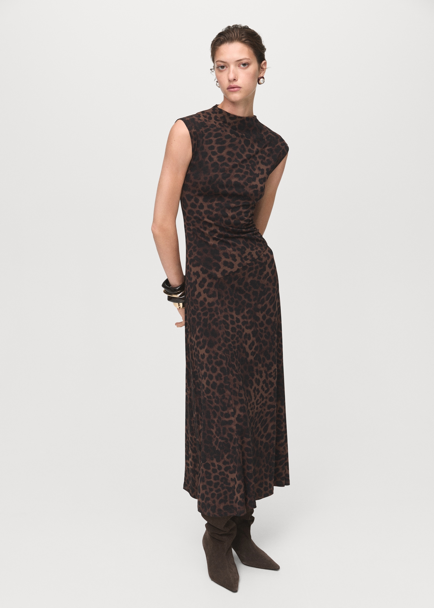 Leopard-Print Fitted Dress - Women | Mango Usa