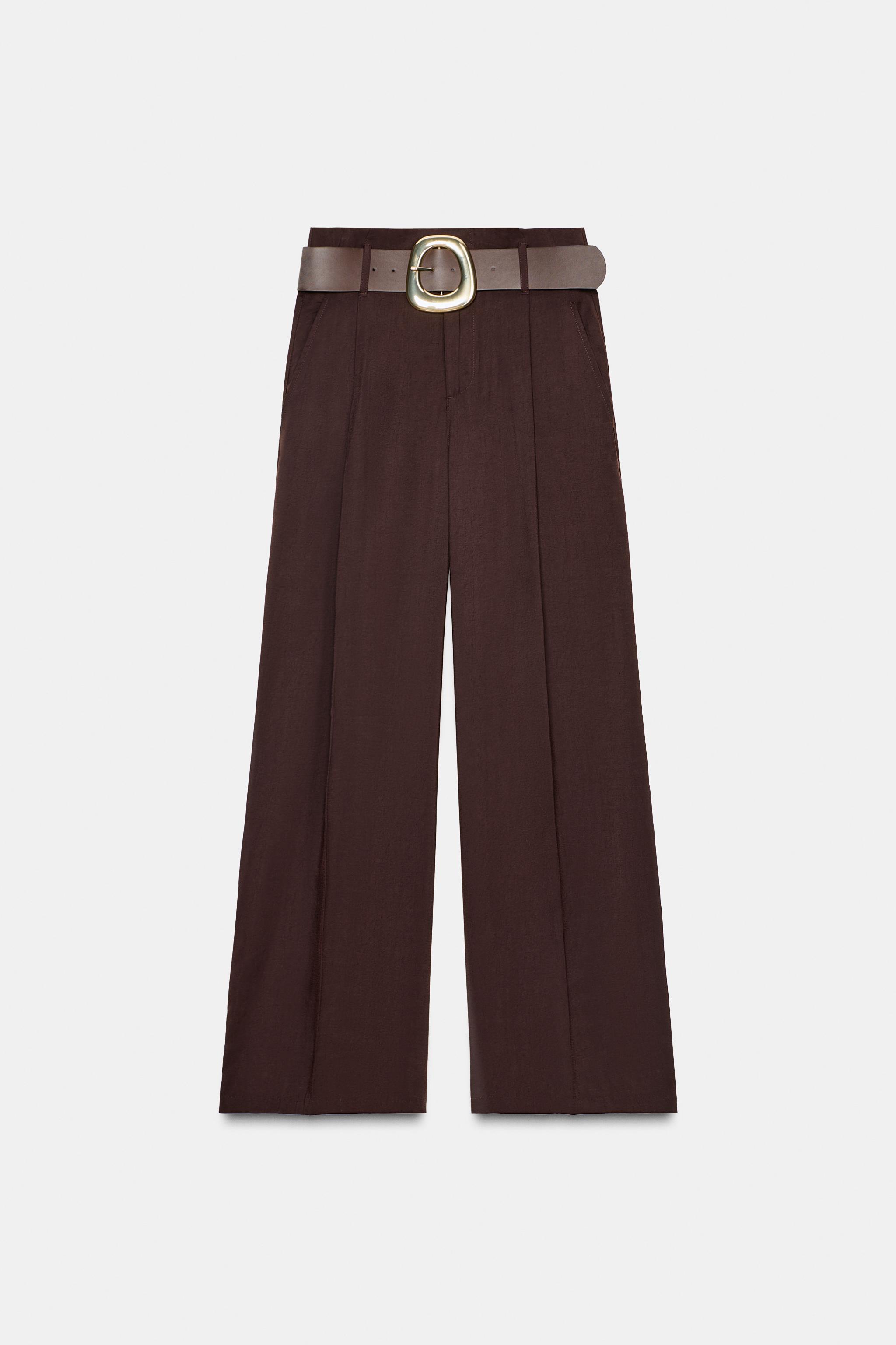Wide Leg Belted Pants
