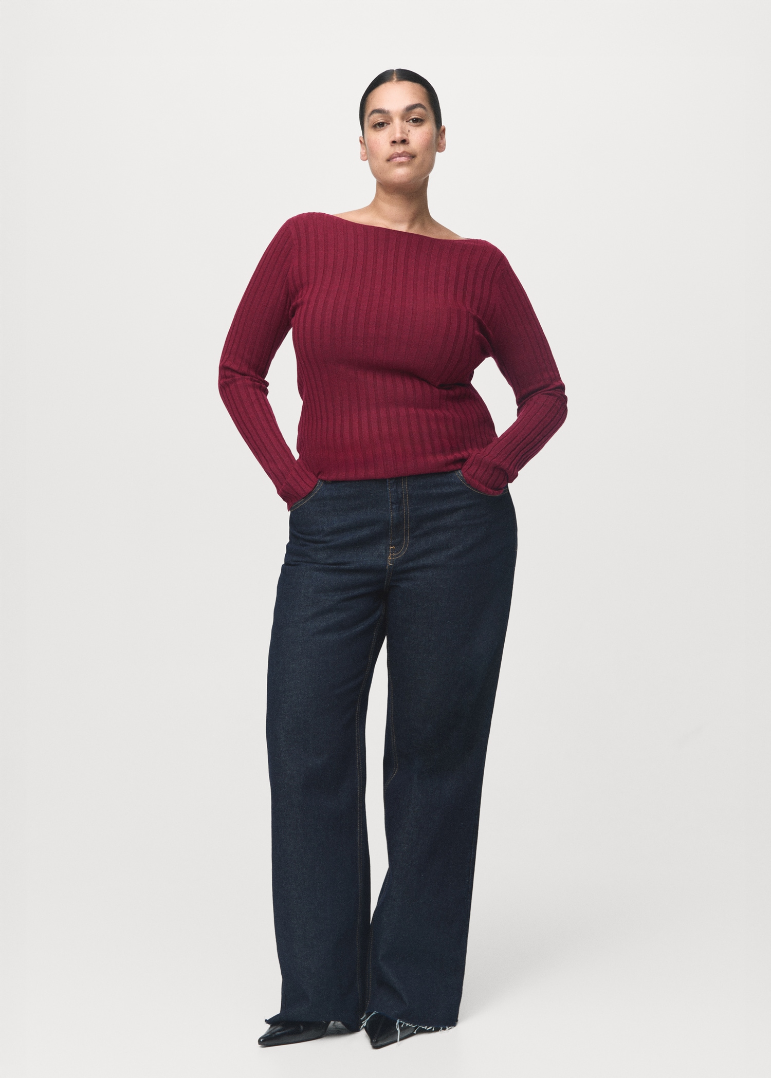 Boat Neck Ribbed Sweater - Women | Mango Usa