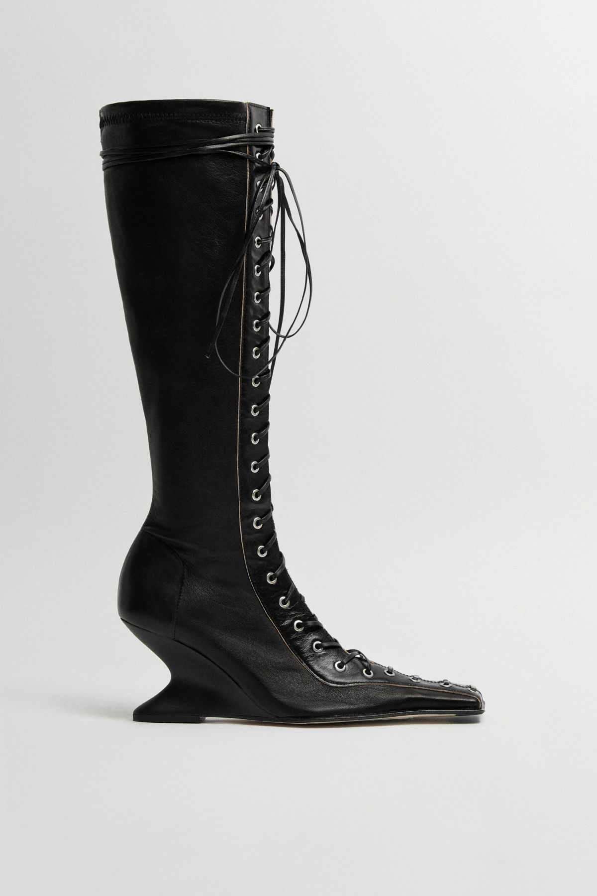 Shana Black Strech Lace Tall Boots