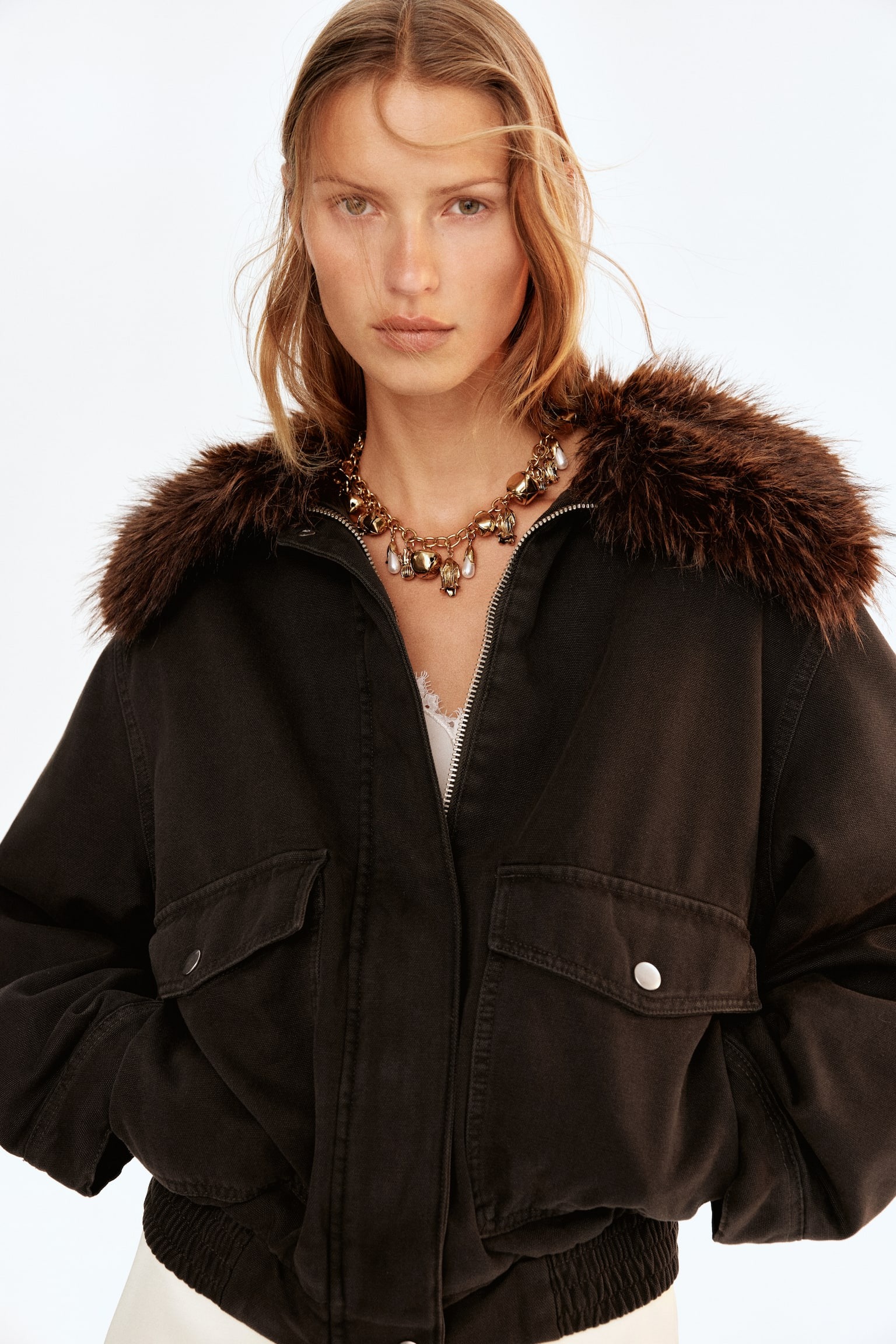 H&amp;amp;M, Oversized Jacket With Collar
