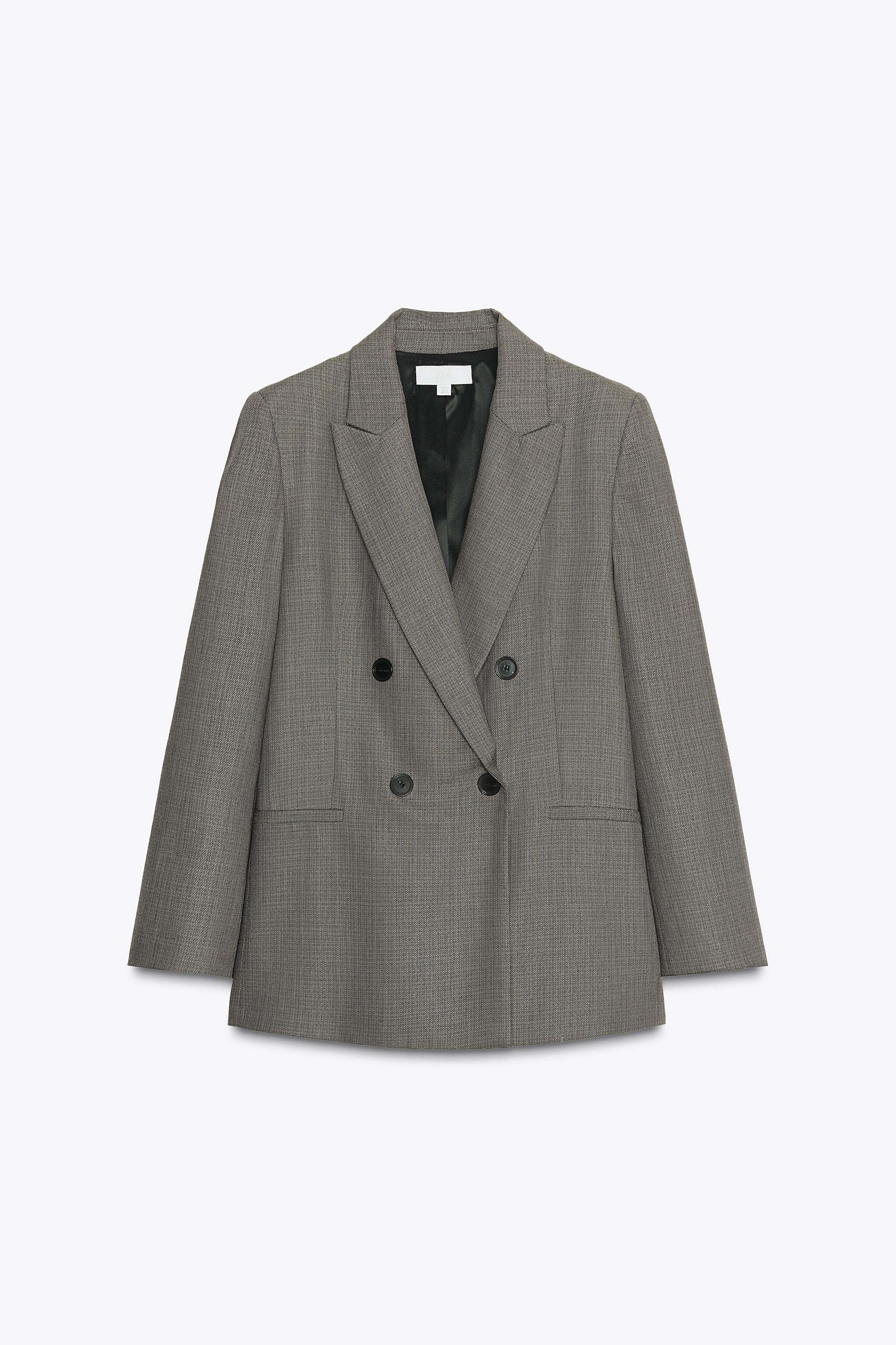 Double Breasted Blazer With Shoulder Pads