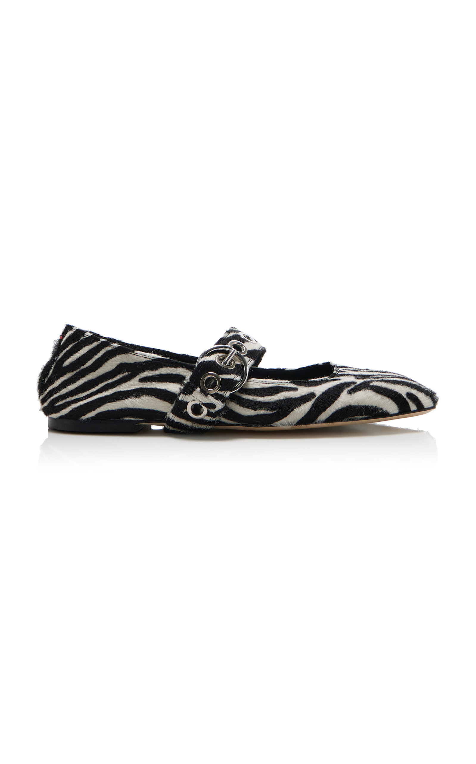 Uma Zebra Pony Hair Mary Jane Flats