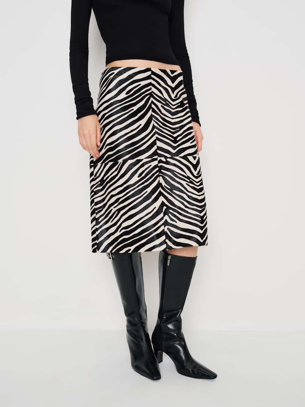 Veda Barrow Leather Low Waist Skirt