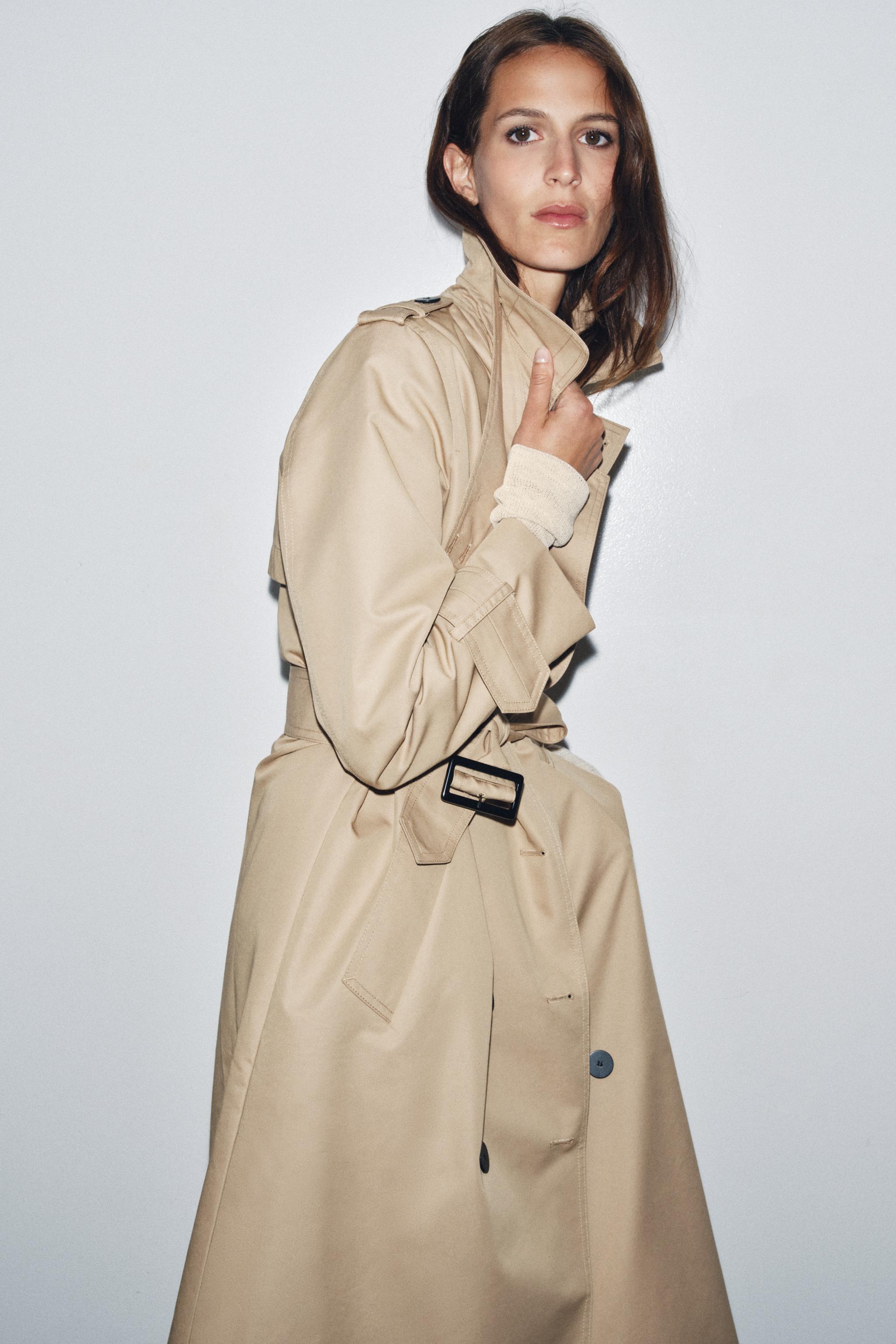 Water Repellent Double-Breasted Trench Coat Zw Collection