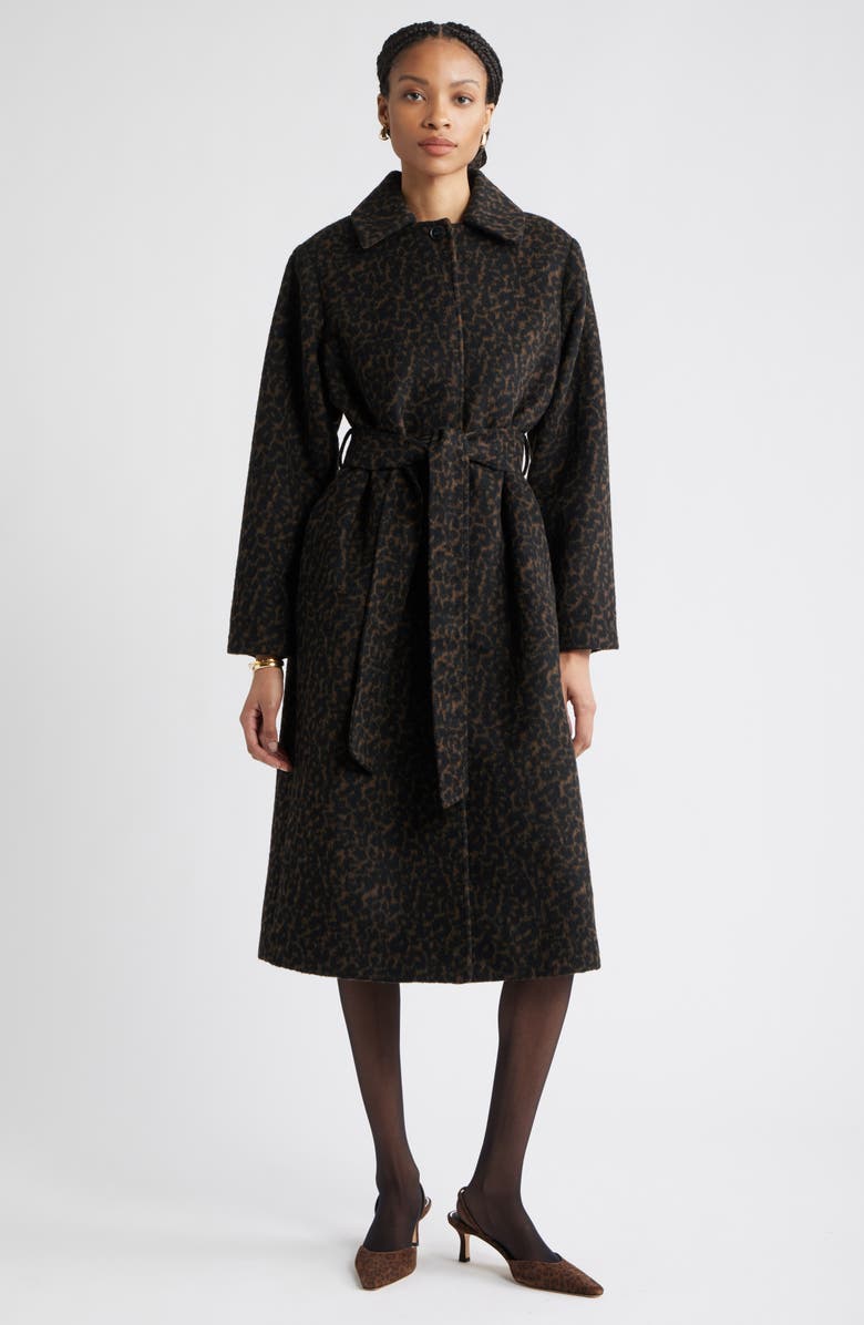 Belted Animal Print Jacket