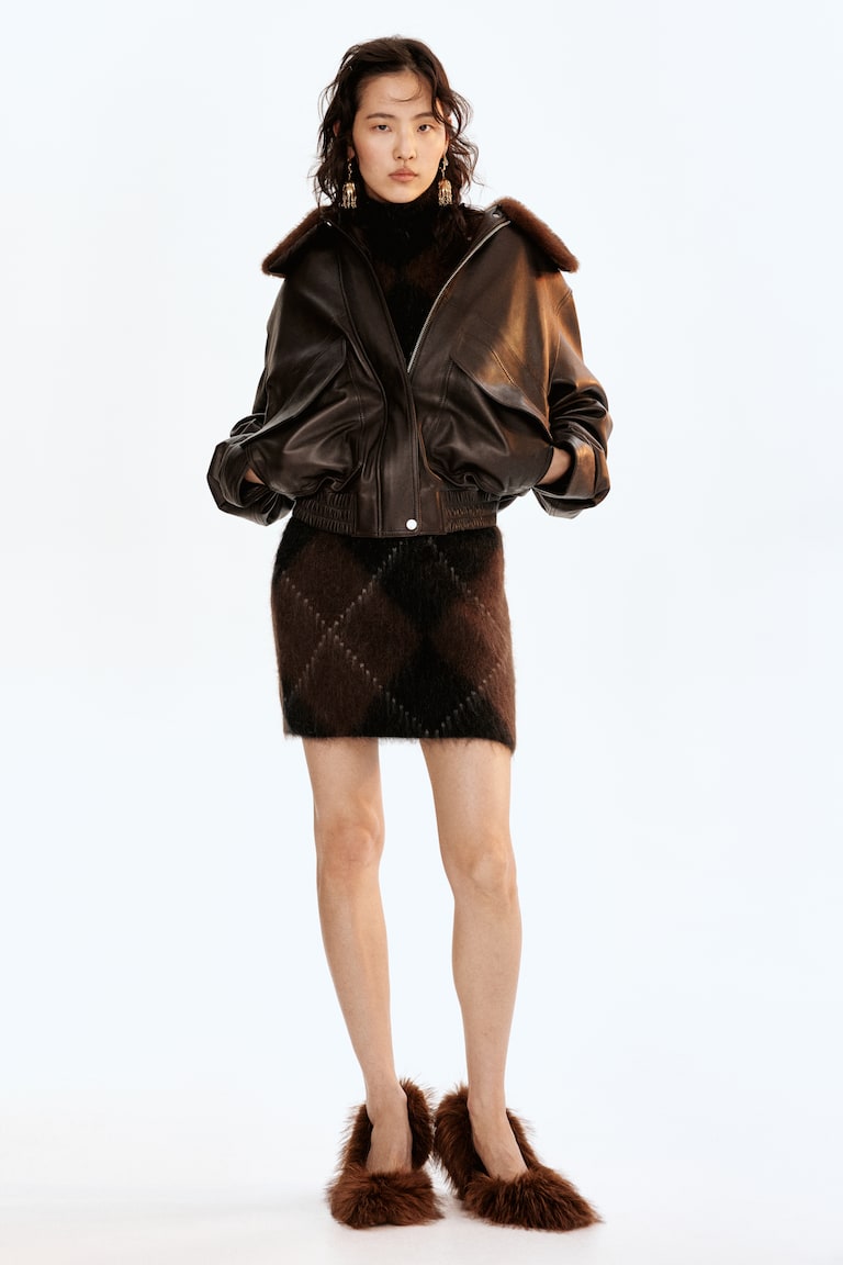 Mohair-Blend Mini Skirt