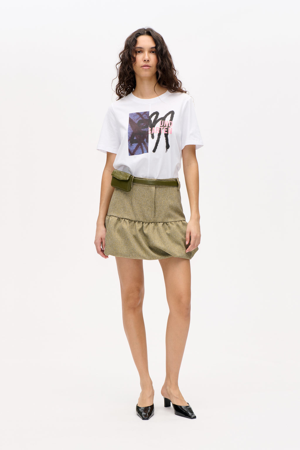 Sikita Skirt | Straw Yellow Tweed