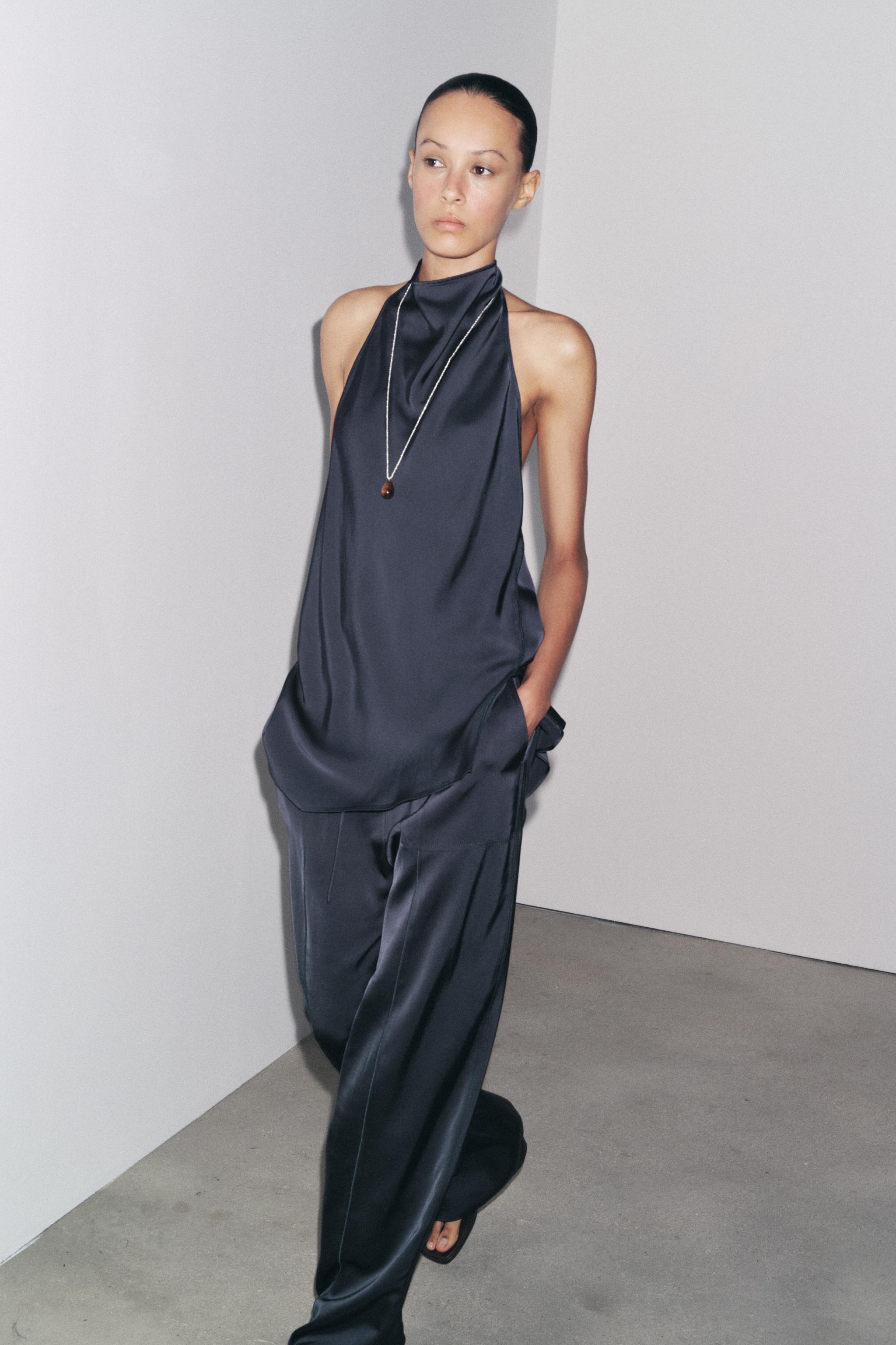 Zw Collection Satin Halter Top