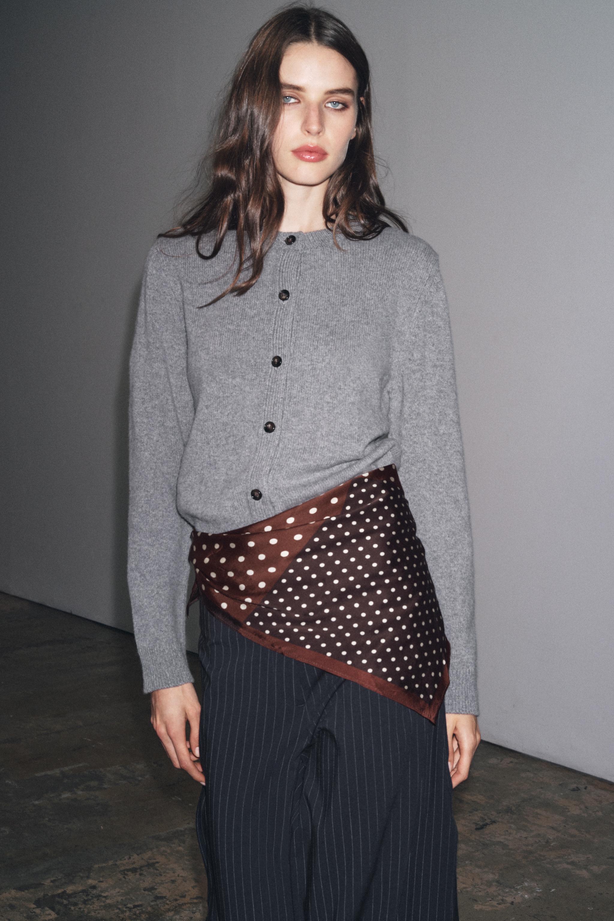 Long Sleeve Cashmere and Wool Cardigan