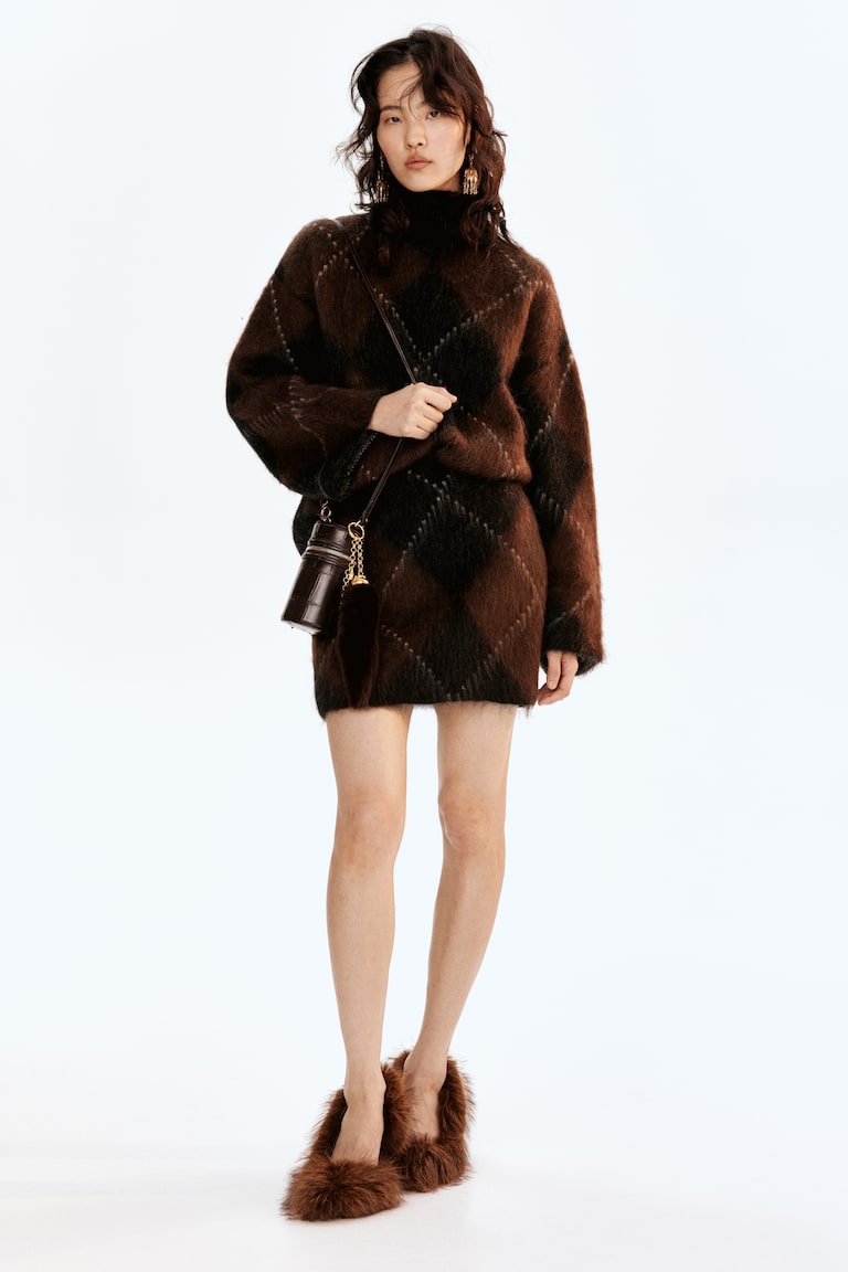 Mohair-Blend Mock Turtleneck Sweater