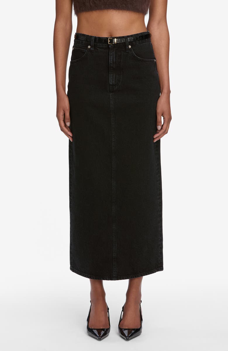 The Column Denim Midi Skirt