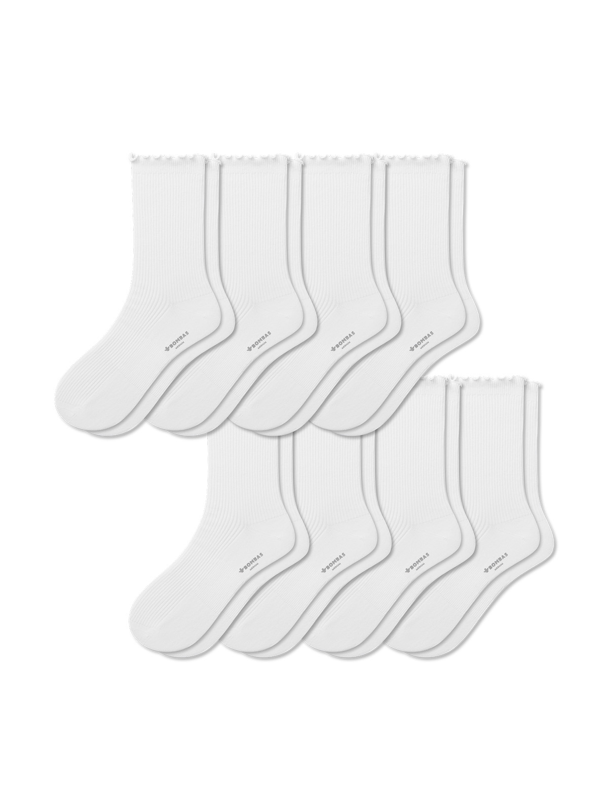 Women's Ruffle Rib Half Calf Sock 8-Pack
