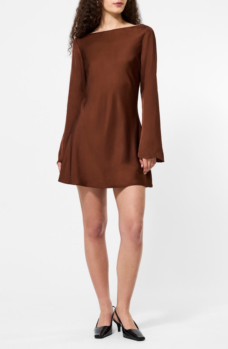 Ennis Long Sleeve Satin Minidress