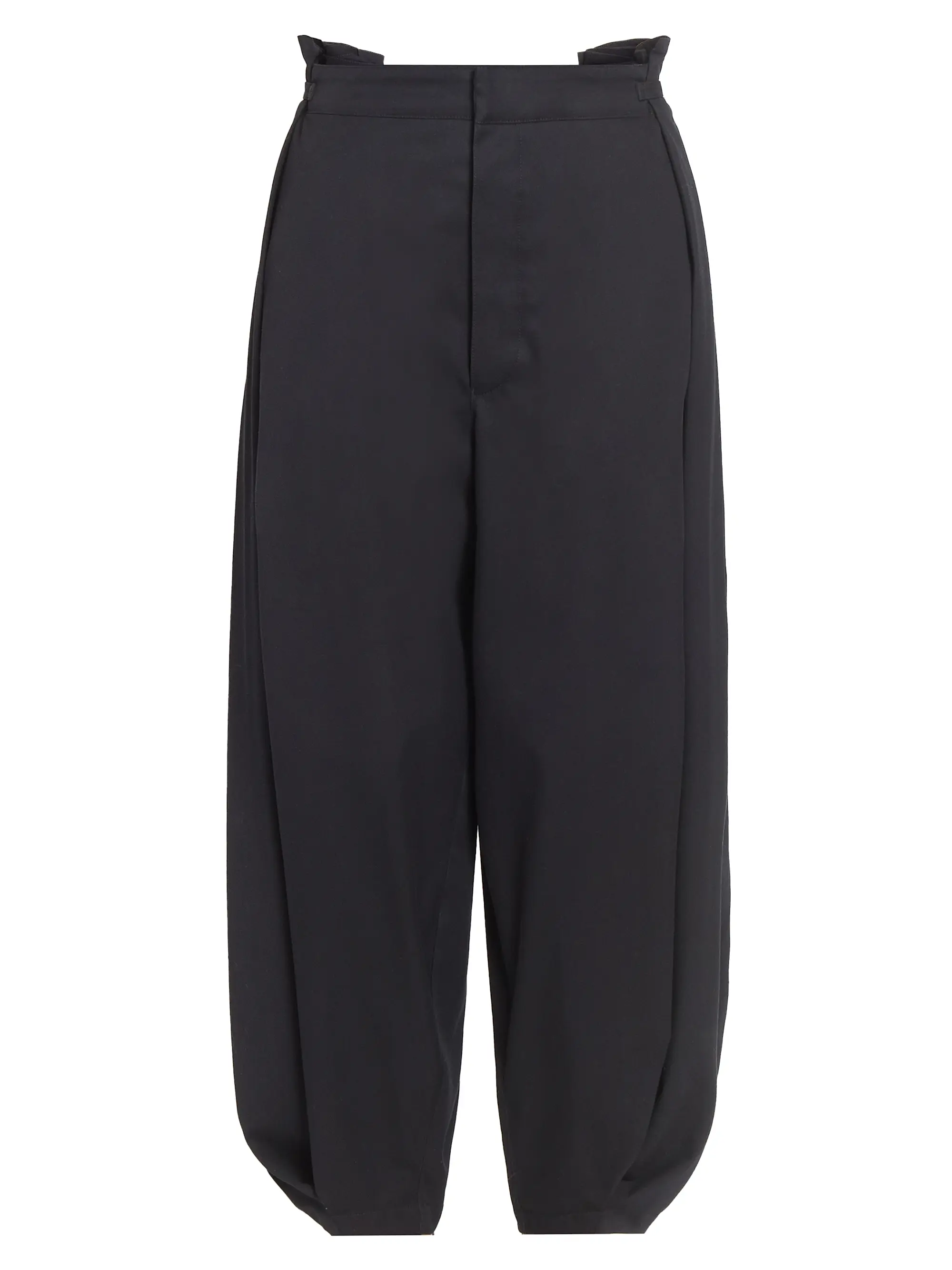 Draped Cotton-Silk Trousers