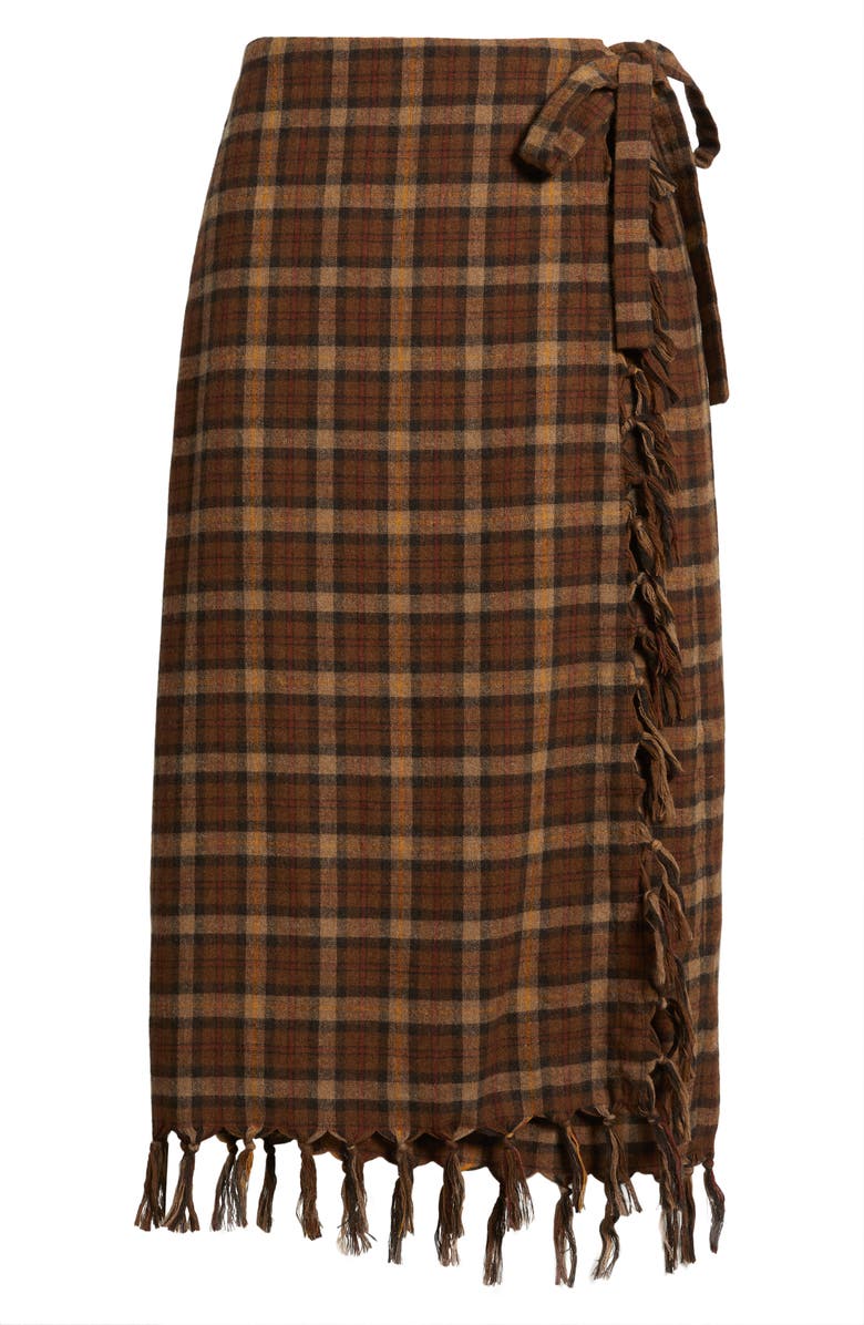 Saskia Fringe Trim Plaid Skirt