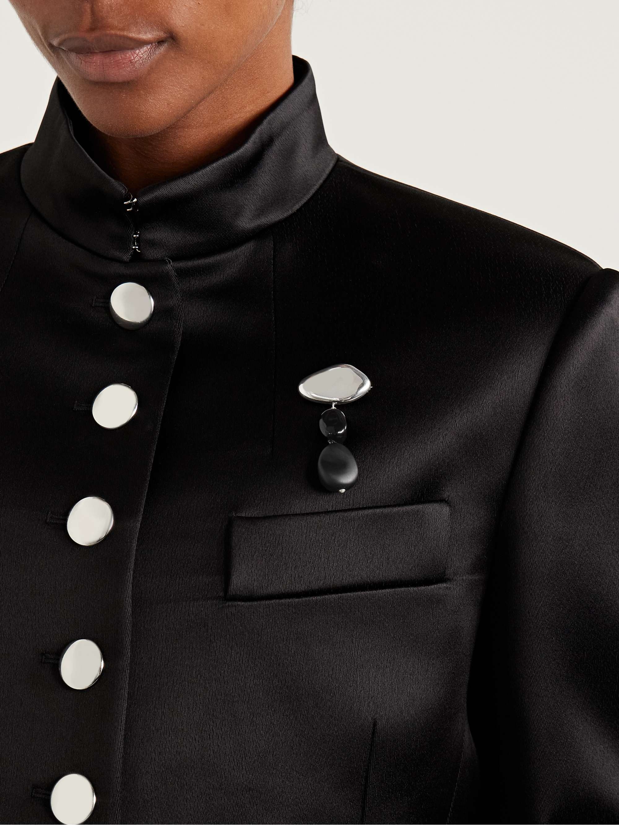 Tess Sterling Silver Onyx Brooch